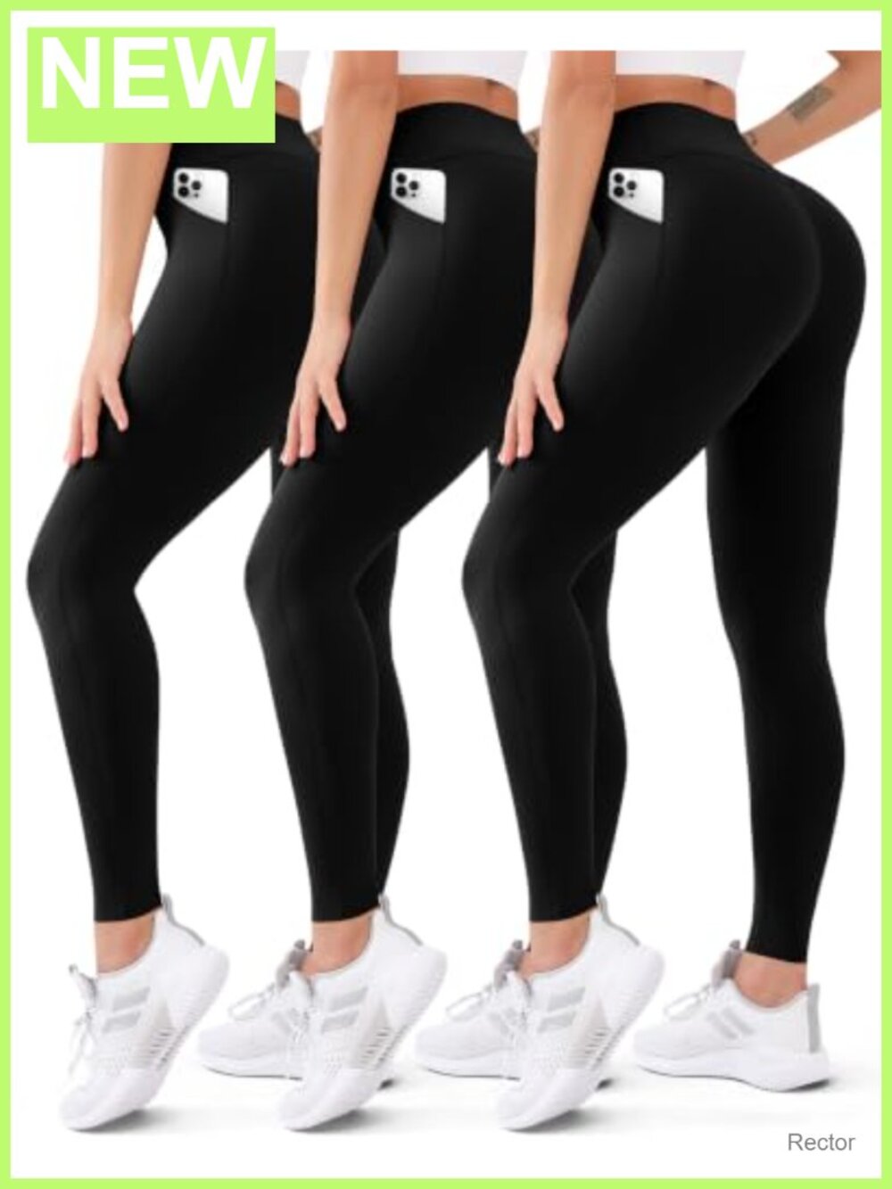 High Waisted Butt Lift Leggings Yoga Pants 3 Pack Non See-Through